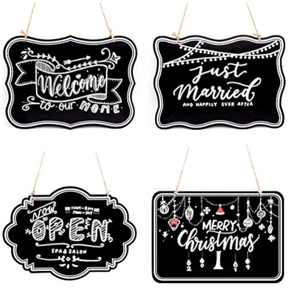 10x14 Inch Hanging Decorative Chalkboard Sign, DoubleSided Non Porous