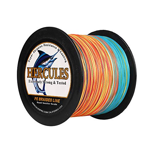HERCULES Super Cast 100m - 2000m Yards Geflochtene Angelschnur 10lb - 300lb Test für Salzwasser Süßwasser PE Geflecht Fischdraht Superline 8 Stränge