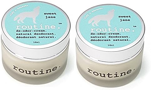 Routine Sweet Jane Natural Deodorant (Pack of 2) with Coconut Oil, Shea Butter, Vitamin E and Organic Vanilla Pear, 2 oz.
