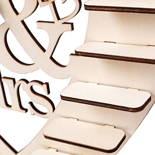 Dessert Bar Rustic Wood Wedding Mr & Mrs Heart Chocolate Dessert Table Display Cake Topper Vintage Party Event Banquet Anniversary Decoration Party Favors Living Room 18 x 16 Inch - Thumbnail 3