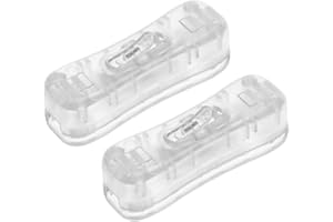 uxcell Inline Cord Switch AC 250V 2A SPST Feed-Through Rocker Switch for Bedroom Table Lamp Desk Light, Clear (Pack of 2)