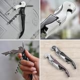 1 Set Stainless Wine Screw Corkscrew Double Hinge
