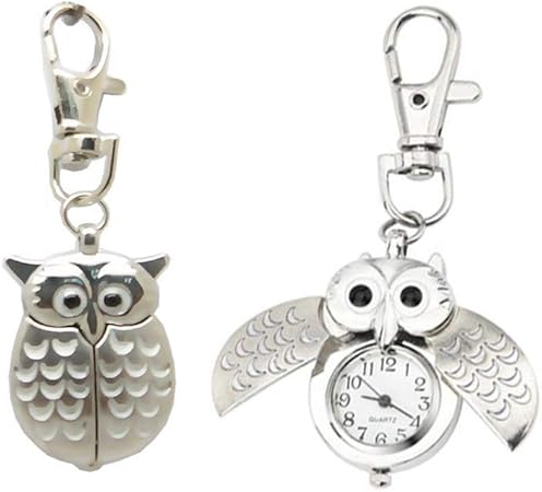 Amazon Co Jp Vi Yoキーホルダー かわいい 動物 フクロウ 時計 合金 ファッション ギフト 贈り物 ビューティー