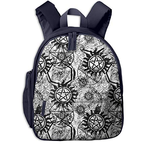 Children Supernatural Black Pattern Rucksack Knapsack Schoolbags Back To School Backpack Shoulder Bag For Kindergarten
