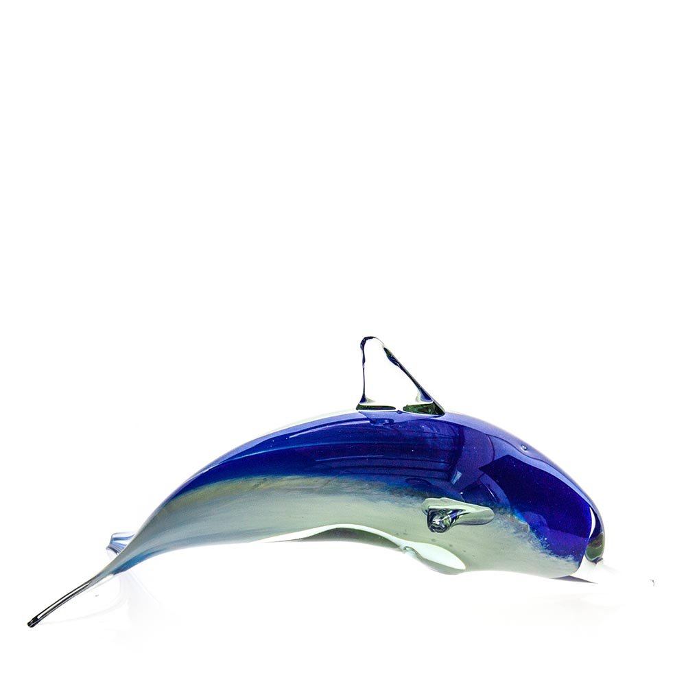 Hand Made Recycled Glass Colour Dolphin Sculpture (XL) [O41-A-Q]