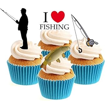 Sprinkles Toppers Ltd I Love Fishing Collection Edible Stand Up