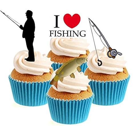 Sprinkles Toppers Ltd I Love Fishing Collection Edible Stand Up