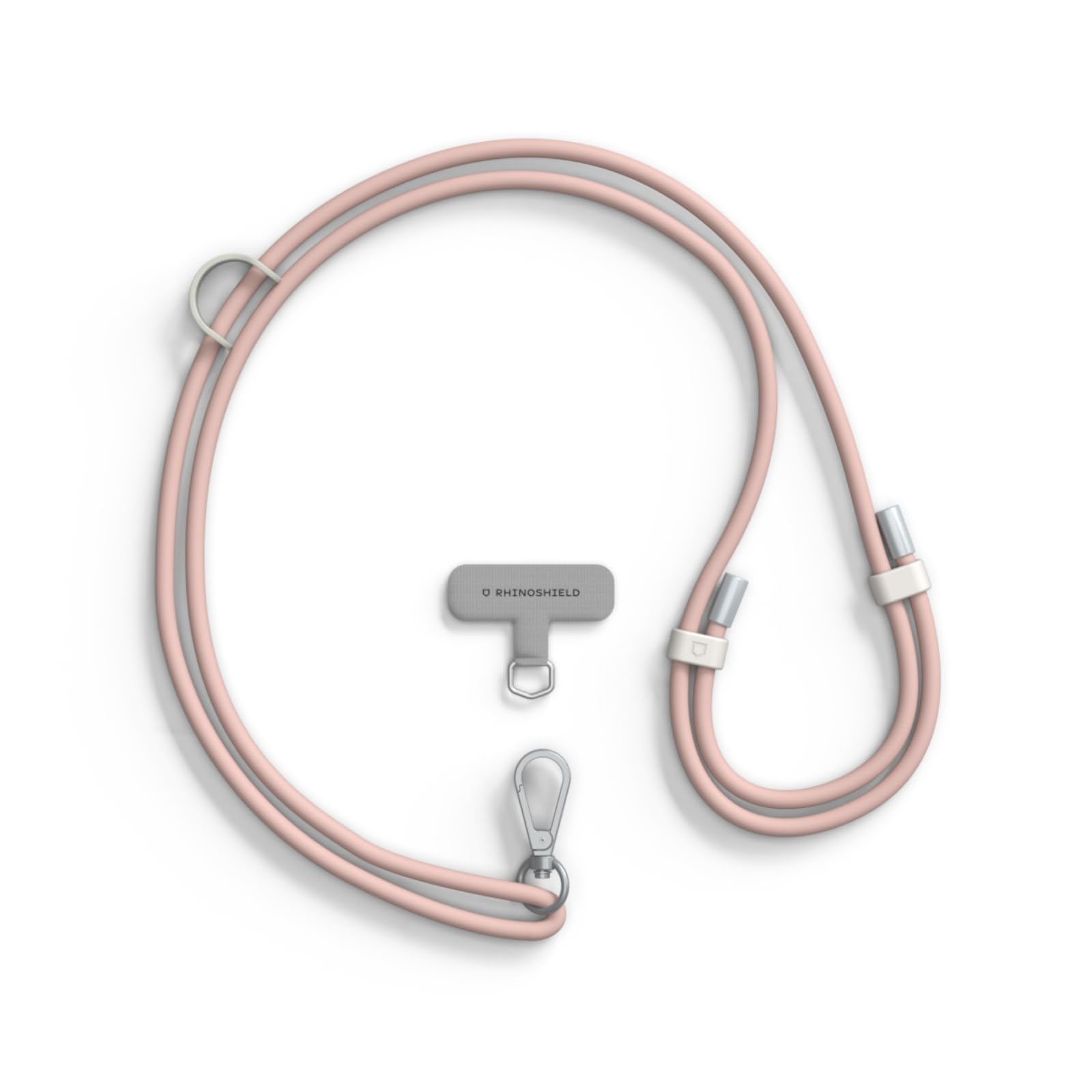 RHINOSHIELD Waterproof and Durable TPU Crossbody Phone Lanyard | Adjustable, Extra loop to hang Airpods, Keys and Card Holders, Durable Strap with Trendy Colors(Landyard Card Included) - Pale Pink