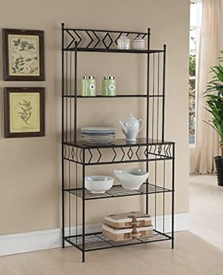 Liquid Pack Solutions Metal and Marble Veneer Baker's Rack