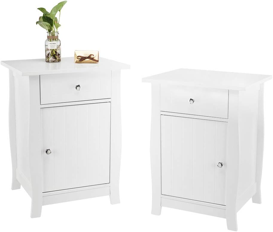 Best Set Of 2 Night Table With Cabinet And Drawer,