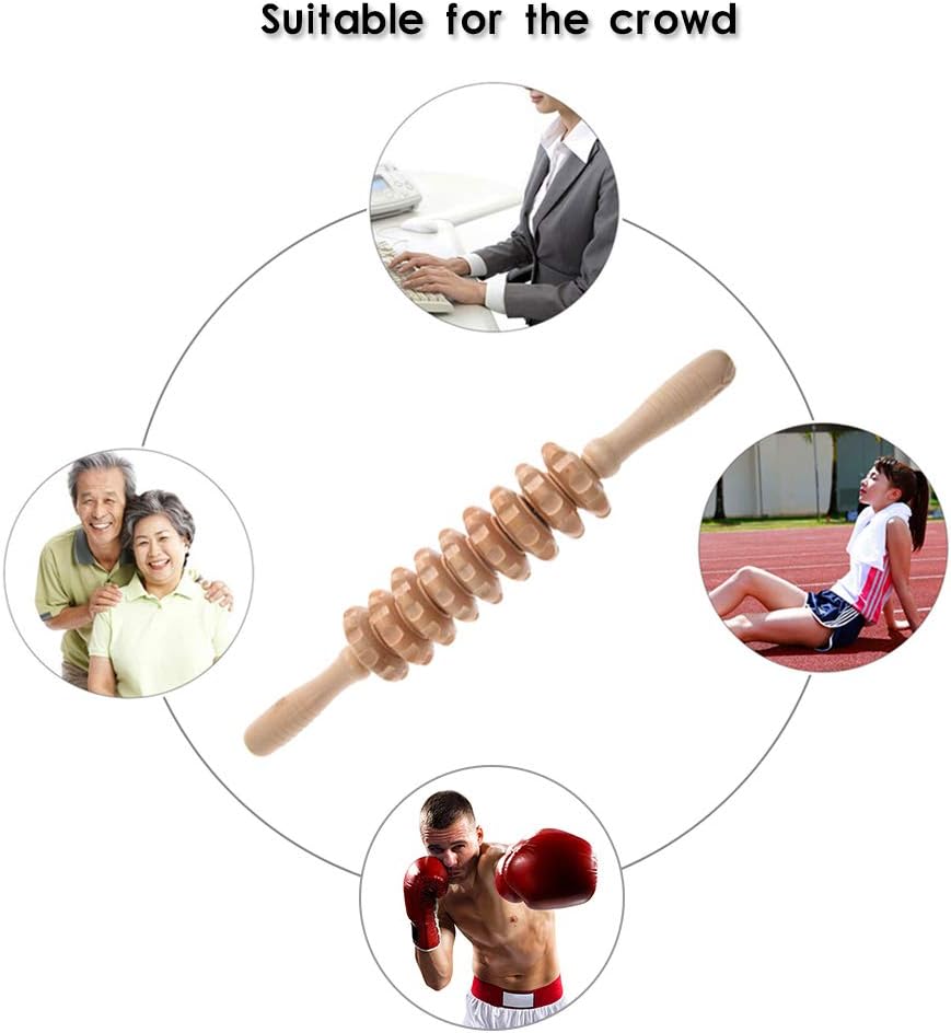 Liitrton Manual Wooden Fascia Massage Roller Trigger Points for Release Cellulite Sore Muscle Blasting (White): Health & Personal Care