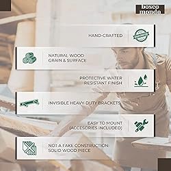 BoscoMondo 48 Inch Fireplace Mantel, Rustic Solid