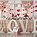 Auihiay Felt Heart Garland Banner and Happy Valentine's Day Banner - No DIY Valentines Decorations for Anniversary, Birthday Party