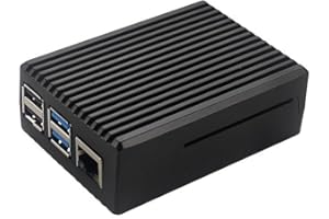 KoiLykke Aluminum Alloy Case Pi 4 Model B Passive Cooling Enclosure with Full Port Access, Black Gray