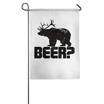 Amazon Com Ttiwep Funny Beer Deer Bear Garden Flag Indoor