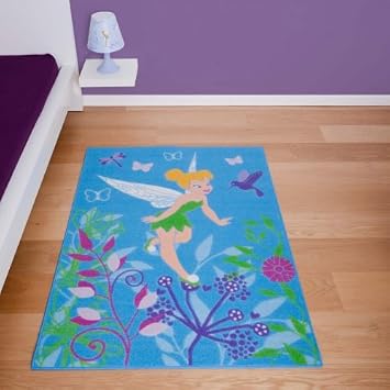 Amazon De Disney Fairies Tinkerbell Teppich Turquoise 133 X 95 Cm