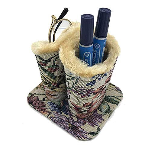 Double Head Eyeglasses Holder, PU Leather Velvet Plush Lined Protective Eyeglasses Holder Stand Case for Desks or Nightstands,Home,Office and School