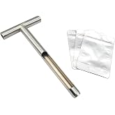 Soil Sample Probe 12 Inch with Reusable Soil Sampler Bags,Stainless Steel T-Style Handle Soil Test Kit,Soil Probe Rod for Soil Sampling Plant Care/Agriculture/Garden/Farm/Golf Course (12&rdquo;S/T-Style)