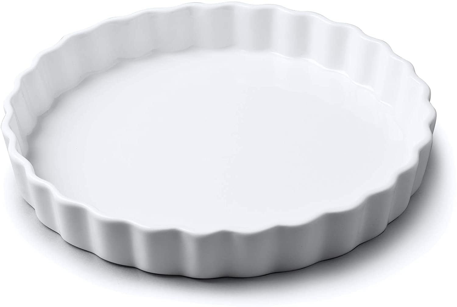 WM Bartleet & Sons - Traditional Porcelain Round Flan Dish, (22cm) – Premium Quiche and Tart Baking Dish - Made from 100% Porcelain – Classic Smooth Glazed Finish