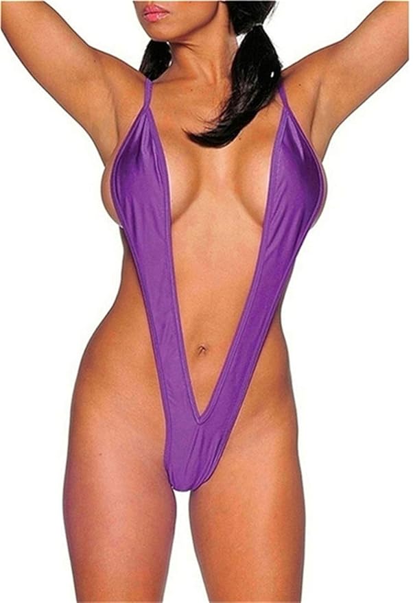 Flydo Damen Shot Micro Mini Bikini Thong Einteiler Teddy Panty Lingerie Body Strapsen Tiefer V-Ausschnit Neckholder Lingerie 