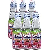 Sangaria Ramune, 6.76 Fluid Ounce (Peach, 6 Bottles)