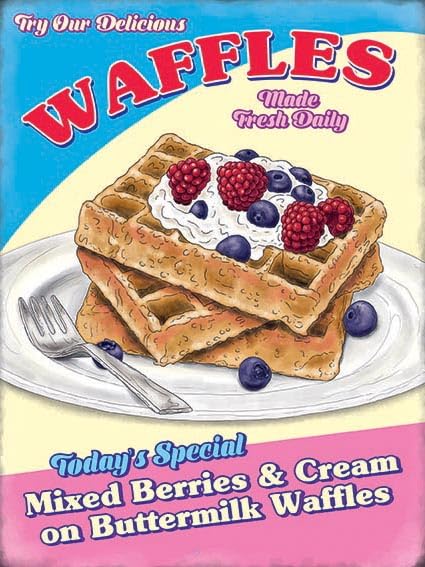 Small (150 x 200mm) Metal Sign - Waffles