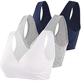 KUCI Maternity Nursing Bra Wireless Cotton Breastfeeding Bra for Sleep