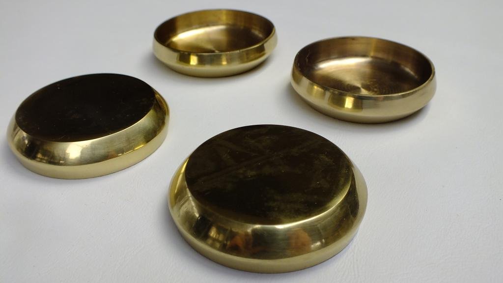 Foam & Upholstery Warehouse Round Brass Castor Coaster/Cup 2" (50mm) Pack Of 4