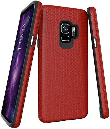 Samsung Galaxy S9 Case, DOKDO Slim Heavy Duty Protection Dual Layer Armor Cover for S9 Bumper Case 2018 (Burgundy)
