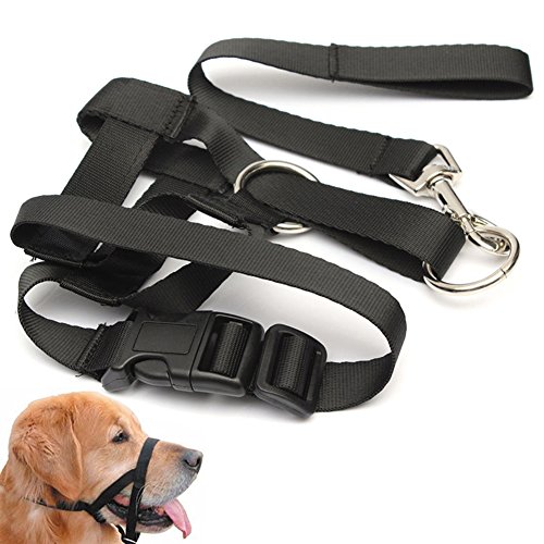 Zeroyoyo Adjustable Pet Dog Puppy Head Halter Buckle Muzzle Headcollar