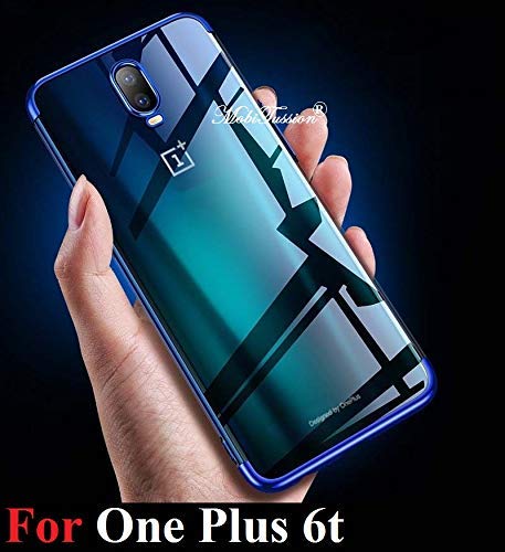 MobiTussion® Beautiful Ultra Thin Soft Transparent Gliter TPU Back Cover Case for OnePlus 6T / One Plus 6t
