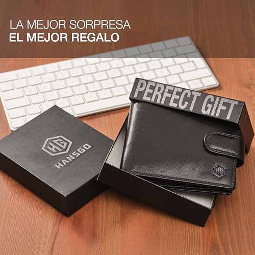 HansGo Wallets for Men Leather - Wallet with Style - Men's Wallet Handmade Genuine Leather - Wallets with RFID - The Comfortable Wallet - Wallets for Men - Original Gifts.