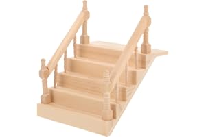Angoily Miniature Dollhouse Staircase Desktop Ornament Simply Staircase Handrail Outside Hand Railings