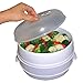 Handy Gourmet 2 Tier White Microwave Steamer