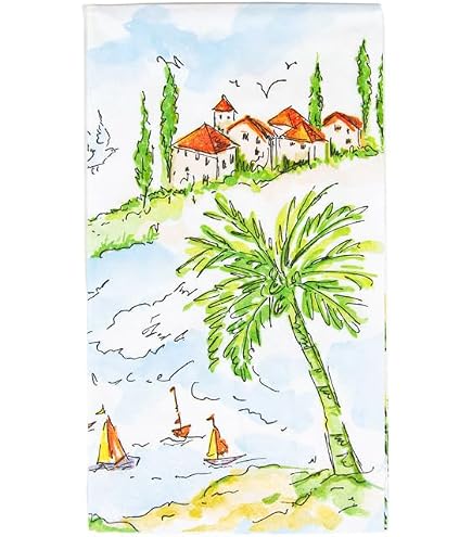 Caspari Papierservietten ‚Passementerie‘ In Riviera‑Blau – 12 Stück, Saugstark, Kompostierbar