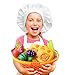 Tomons Kids Pretend Food Kitchen Toys Play Food for Kids, Plastic Food Fruit Cutting Set for Children Girls Boys Educational Early Age Basic Skills Development 20pcs Set with Basket