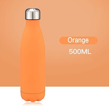 Amazon Clothinglovesスポーツボトル ダブルステンレス 水筒 マグボトル大容量 オレンジ500ml 可愛いシンプルなデザイン 良い気密性高品質 優れた保温 保冷力 Clothingloves ボトル ジャグ