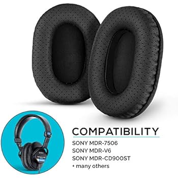 Brainwavz Perforated Earpads for Sony MDR 7506 - V6 - CD900ST with Memory Foam Ear Pad & Suitable for Other On Ear Headphones