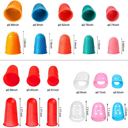 30 Pieces Rubber Fingers Tip Finger Pad Grip Reusable Finger Cover Protector for Currency