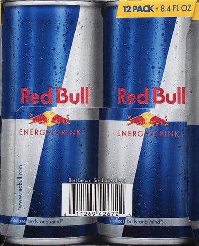 RED BULL ENERGY DRINK WITH 80MG CAFFEINE PLUS TAURINE & B VITAMINS, 8.4 FL OZ, PACK OF 12 CANS