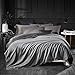 Dazzfond Duvet Cover Queen,3 Piece Egyptian Cotton Zipper Closure & Corner Ties, Breathable Washable Comforter Protector, Taupe Gray