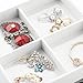MESHA Stackable Jewelry Organizer Trays Muti-use Jewelry Storage Holder Leather Display Case for Drawer or Dresser Set of 3 (white)