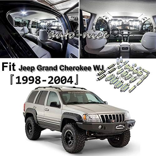 FidgetKute 18 Bright White Bulb For Jeep Grand Cherokee WJ 98-04 LED Interior Light Package