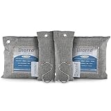 Bierre 4 Pack, 100% Bamboo Activated Charcoal Air Purifying Bags - Eco Friendly Natural Odor Remover - Unscented, Non Chemical - Removes Bacteria, Allergens, Pollutants, Absorbs Moisture, Mold, Mildew
