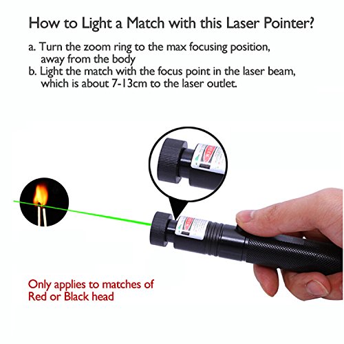 YL-Laser 303 Focus Adjustable Green Laser Pointer, 5000ft/1500m ...