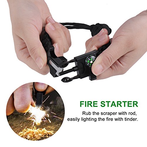 image for Toplus Paracord Survival Bracelet, Outdoor Emergency First Aid Tool Ki