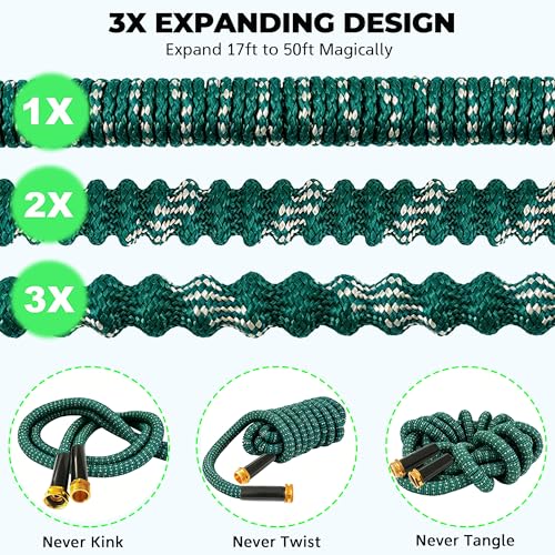 Expandable Garden Hose 50 ft with 10 Function Spray Nozzle, Flexible, Kink photo 9