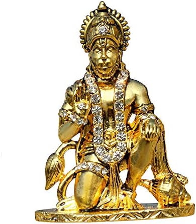 Green 2 You Divine Gifts Hanuman Idol Statue, Idol for car Dashboard (Golden)