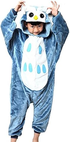 ABING Halloween Pajamas Homewear Onepiece Onesie Cosplay Costumes Kigurumi Animal Outfit Loungewear,Owl Chidren Size 115 -For height:126-137cm