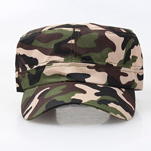 Tpingfe Outdoor Camo Tactical Plain Vintage Army Military Cadet Style Cap Hat Adjustable (E)